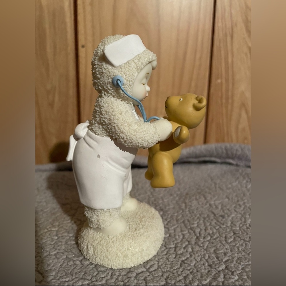 Department 56 Nurse Figurine with Teddy Bear - Cream and Blue - Picture 3 of 6